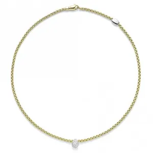 Fope Eka Tiny 18ct Yellow Gold 0.27ct Diamond Pear Necklace