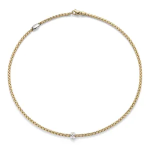 Fope Eka Tiny 18ct Yellow Gold Diamond 50cm Necklace