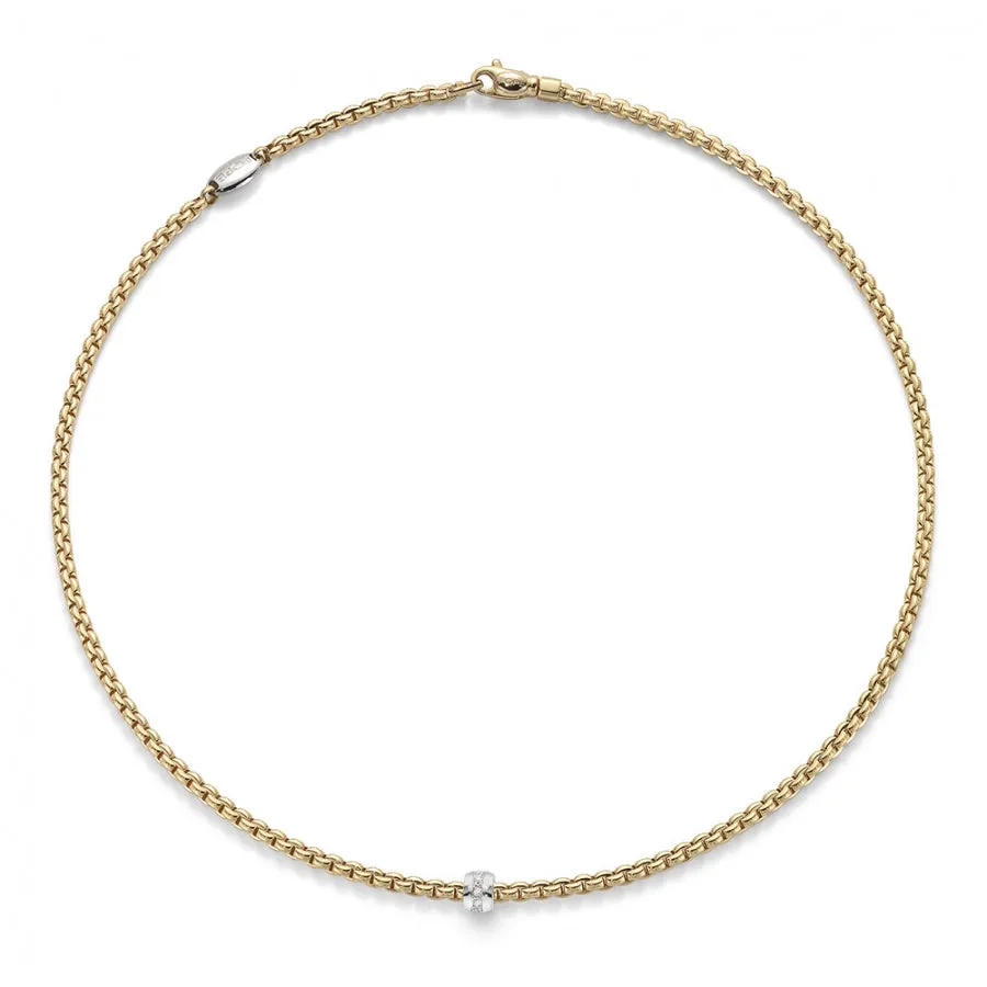Fope Eka Tiny 18ct Yellow Gold Diamond 50cm Necklace