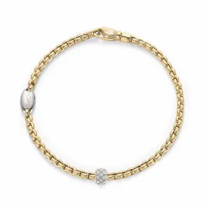 Fope Eka Tiny 18ct Yellow Gold Diamond Rondelle Bracelet