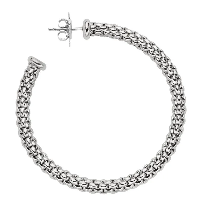 Fope Essentials 18ct White Gold Large Hoop Earrings