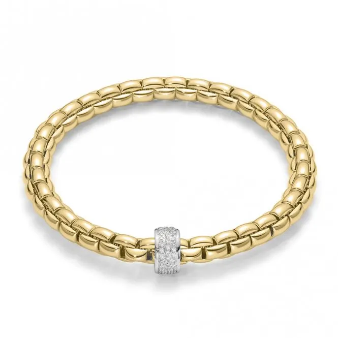 Fope Flex'It Eka 18ct Yellow Gold 0.53ct Diamond Bracelet