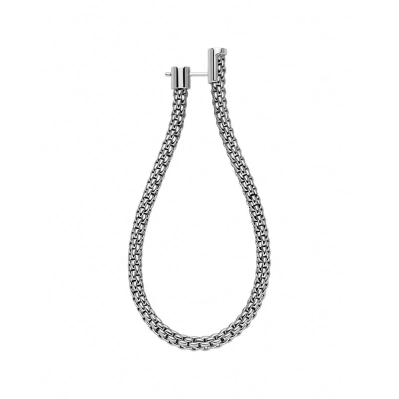 Fope Flexit Essentials 18ct White Gold Long Mesh Chain Earrings