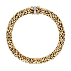 Fope Flex'It Love Nest 18ct Yellow Gold 0.19ct Diamond Bracelet