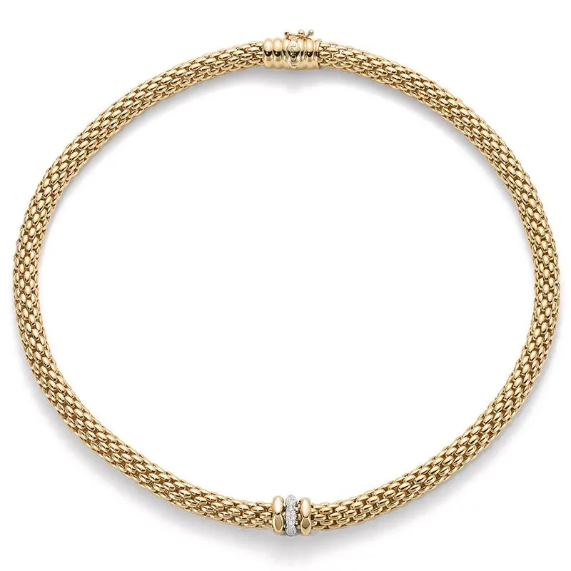 Fope Flex'It Love Nest 18ct Yellow Gold Diamond Necklace