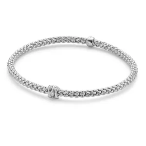 Fope Flex'It Prima 18ct White Gold 0.12ct Diamond Bracelet