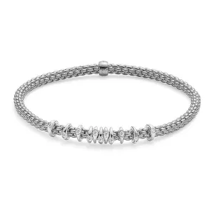 Fope Flex'it Prima 18ct White Gold 0.15ct Diamond Bracelet