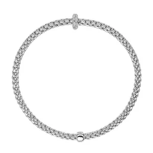 Fope Flex'it Prima 18ct White Gold 0.18ct Diamond Bracelet