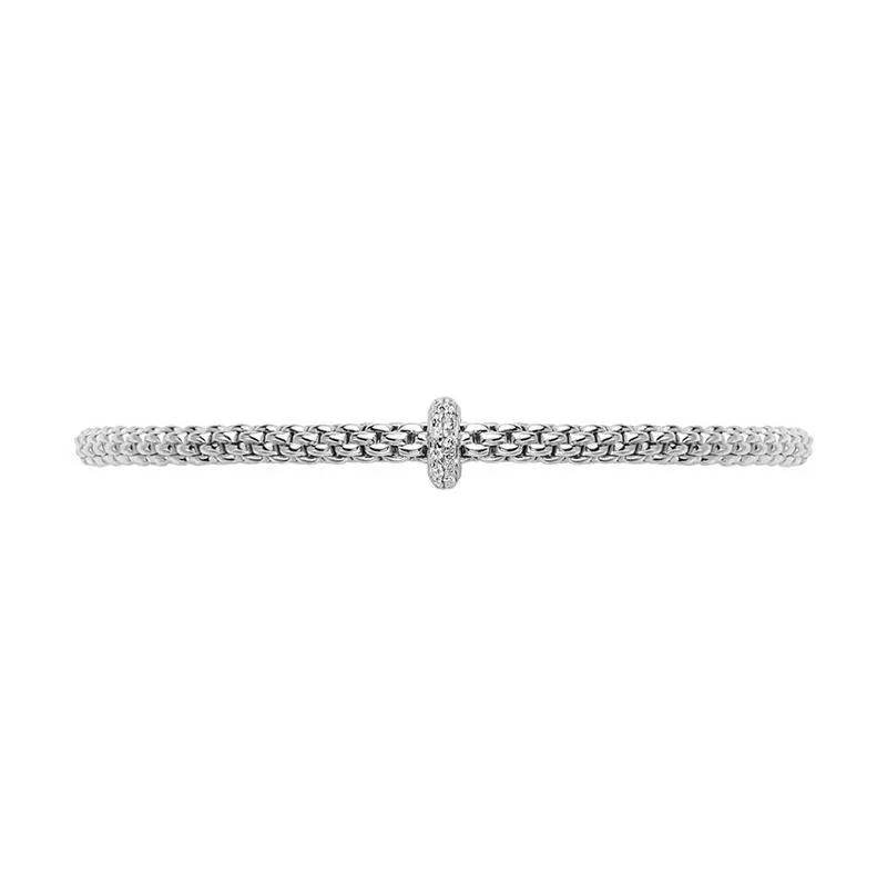 Fope Flex'it Prima 18ct White Gold 0.18ct Diamond Bracelet
