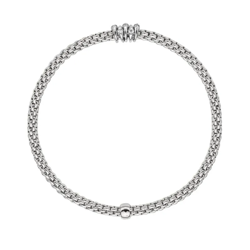 Fope Flex'it Prima 18ct White Gold 0.20ct Diamond Bracelet