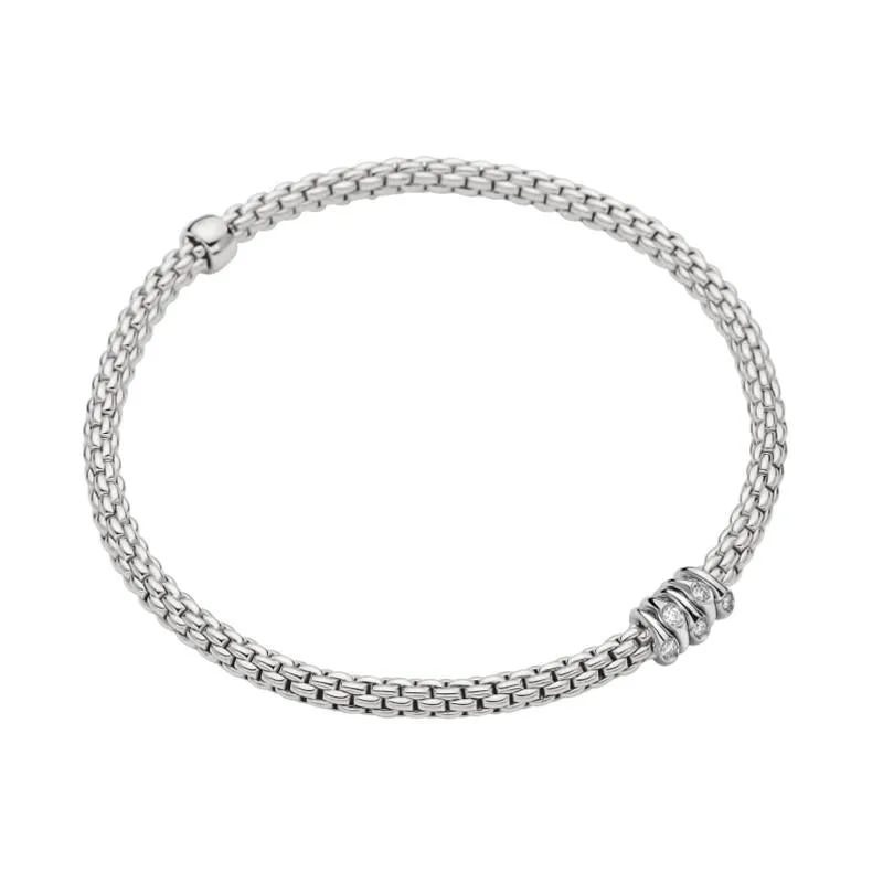 Fope Flex'it Prima 18ct White Gold 0.20ct Diamond Bracelet