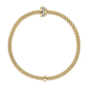 Fope Flex'it Prima 18ct Yellow Gold 0.10ct Diamond Bracelet