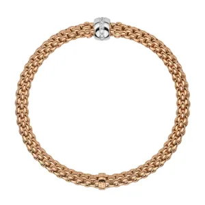 Fope Flex'it Solo 18ct Rose Gold 0.10ct Diamond Bracelet