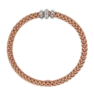 Fope Flex'it Solo 18ct Rose Gold 0.17ct Diamond Bracelet