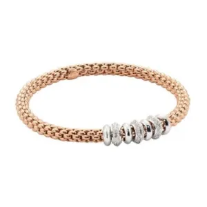 Fope Flex'it Solo 18ct Rose Gold 0.50ct Diamond Bracelet
