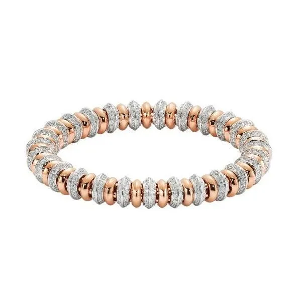 Fope Flex'it Solo 18ct Rose White Gold 4.14ct Diamond Bracelet