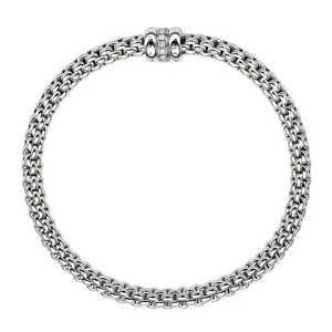 Fope Flex'it Solo 18ct White Gold 0.10ct Diamond Bracelet