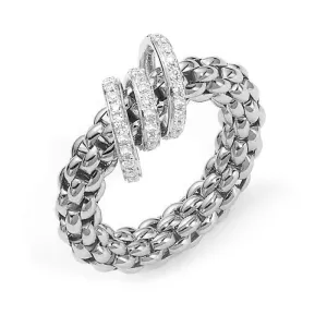 Fope Flex'it Solo 18ct White Gold 0.26ct Diamond Ring