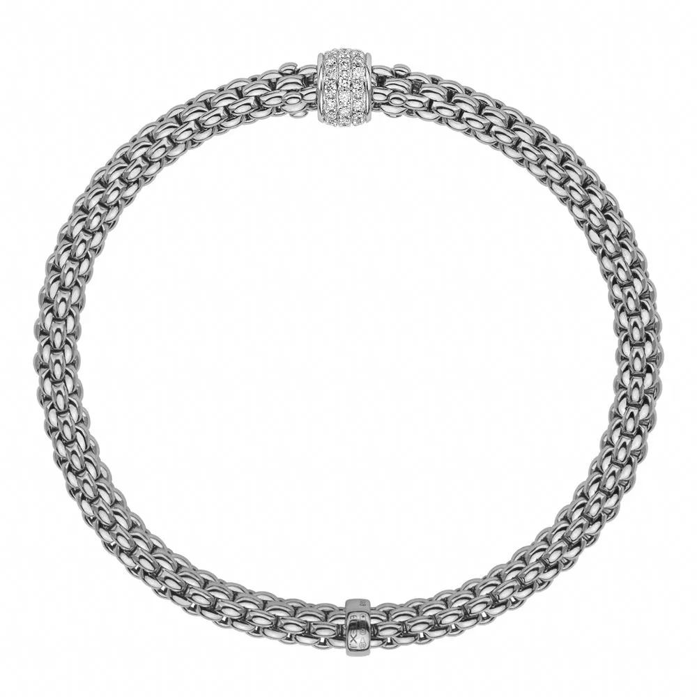 Fope Flex'it Solo 18ct White Gold 0.29ct Diamond Bracelet