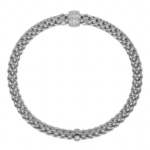 Fope Flex'it Solo 18ct White Gold 0.29ct Diamond Bracelet