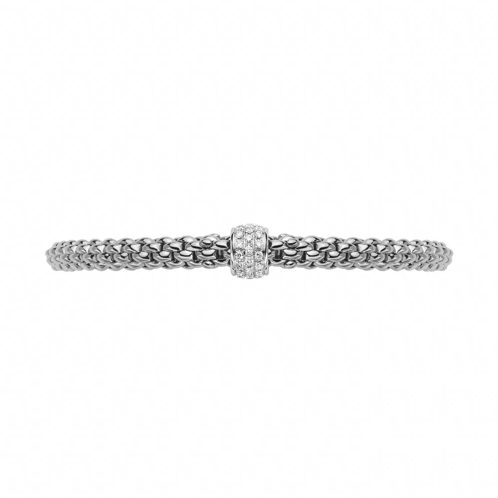Fope Flex'it Solo 18ct White Gold 0.29ct Diamond Bracelet