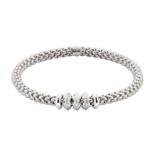 Fope Flex'it Solo 18ct White Gold 0.50ct Diamond Bracelet