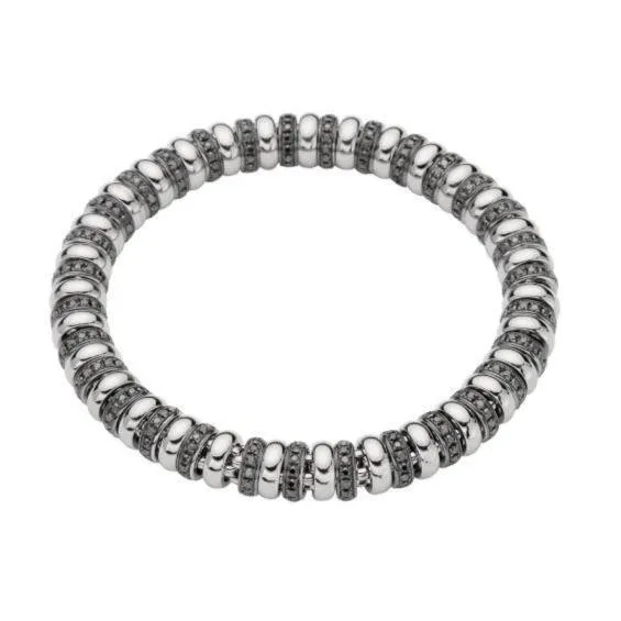 Fope Flex'it Solo 18ct White Gold 3.05ct Black Diamond Bracelet