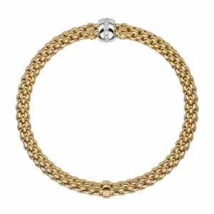 Fope Flex'it Solo 18ct Yellow Gold 0.10ct Diamond Bracelet