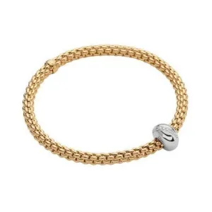 Fope Flex'it Solo 18ct Yellow Gold 0.16ct Diamond Bracelet