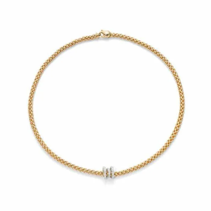 Fope Flex'It Solo 18ct Yellow Gold 0.38ct Diamond Necklace