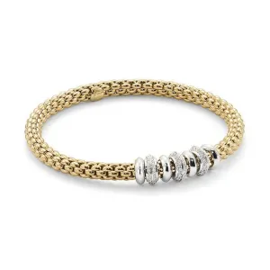 Fope Flex'it Solo 18ct Yellow Gold 0.50ct Diamond Bracelet D