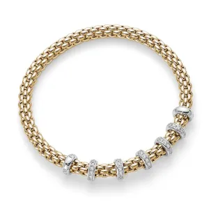 Fope Flex'it Solo 18ct Yellow Gold 0.50ct Diamond Bracelet