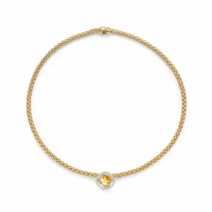 Fope FLEX'IT SOLO Necklaces Citrine Diamond 18ct Yellow Gold