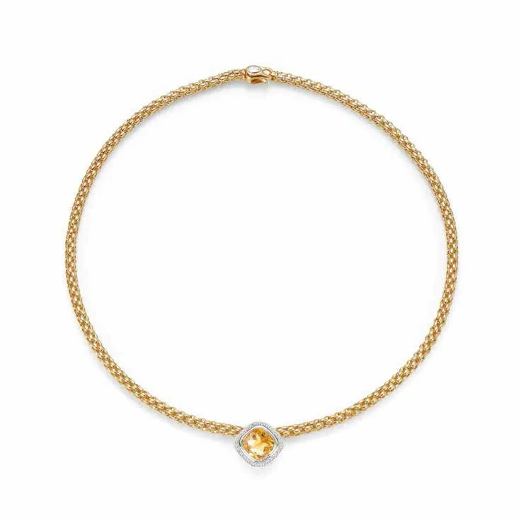Fope FLEX'IT SOLO Necklaces Citrine Diamond 18ct Yellow Gold