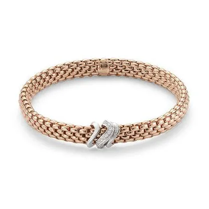 Fope Flex'It Vendome 18ct Rose Gold 0.13ct Diamond Bracelet