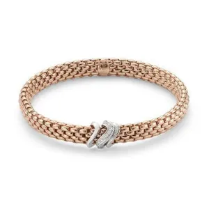 Fope Flex'It Vendome 18ct Rose Gold 0.13ct Diamond Bracelet