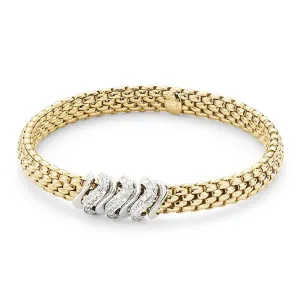 Fope Flex'It Vendome 18ct Yellow Gold 0.38ct Diamond Bracelet