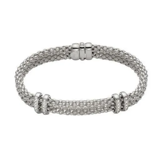 Fope Maori 18ct White Gold 0.18ct Diamond Bracelet