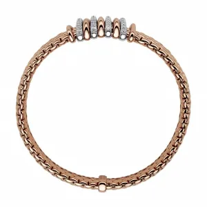 Fope Panorama 18ct Rose Gold 0.30ct Diamond Mixed Rondelle Bracelet