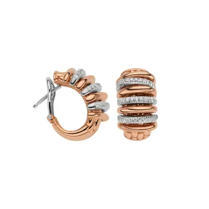 Fope Panorama 18ct Rose Gold 0.46ct Diamond Hoop Earrings