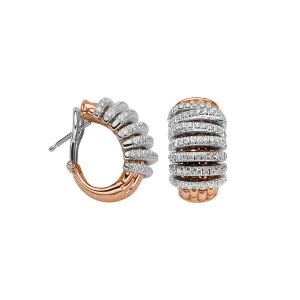 Fope Panorama 18ct Rose Gold 1.06ct Diamond Hoop Earrings