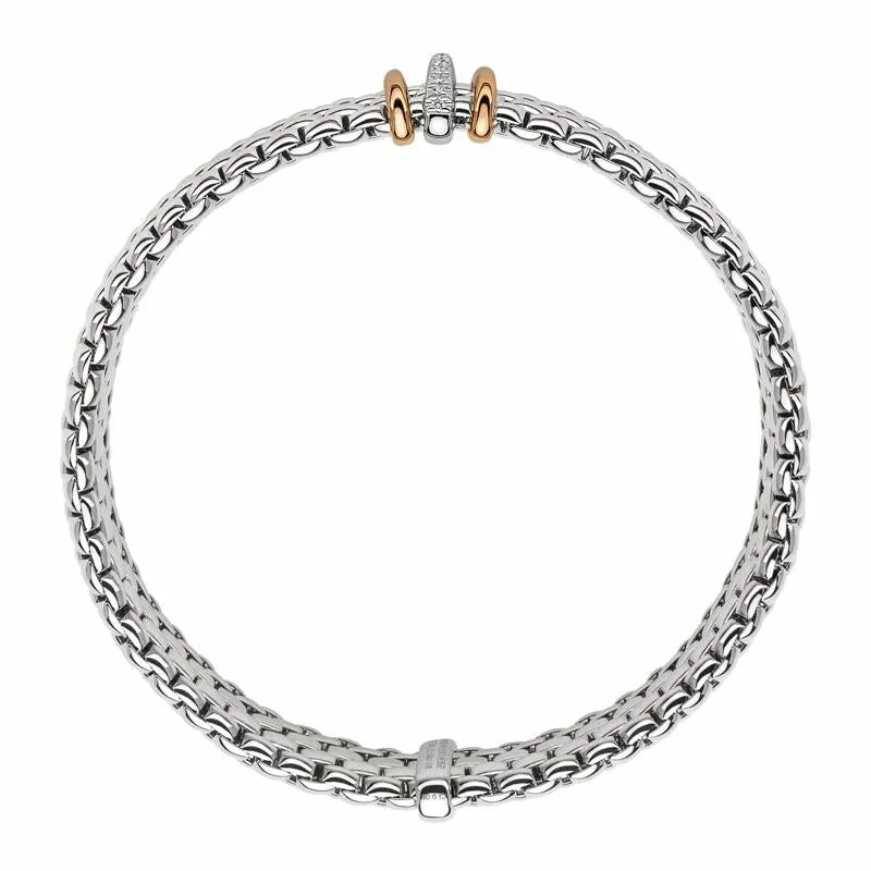 Fope Panorama 18ct White Gold 0.08ct Diamond Mixed Rondelle Bracelet