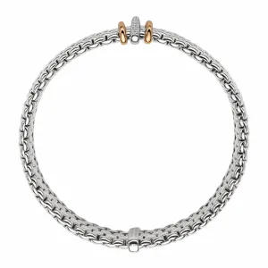 Fope Panorama 18ct White Gold 0.08ct Diamond Mixed Rondelle Bracelet