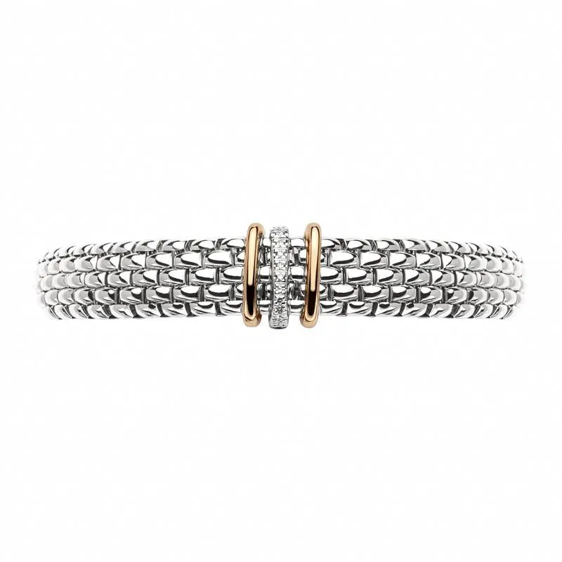 Fope Panorama 18ct White Gold 0.08ct Diamond Mixed Rondelle Bracelet