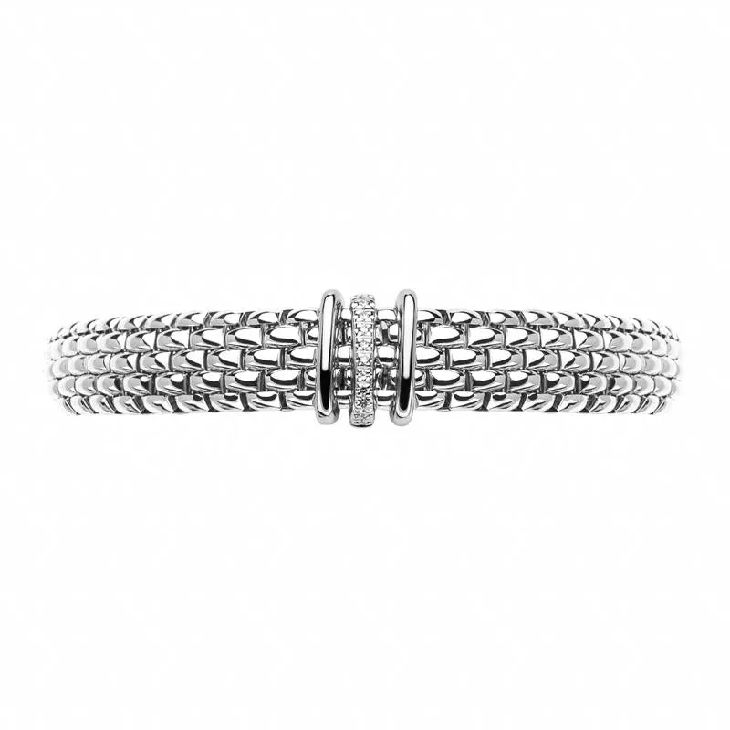 Fope Panorama 18ct White Gold 0.08ct Diamond Rondelle Bracelet