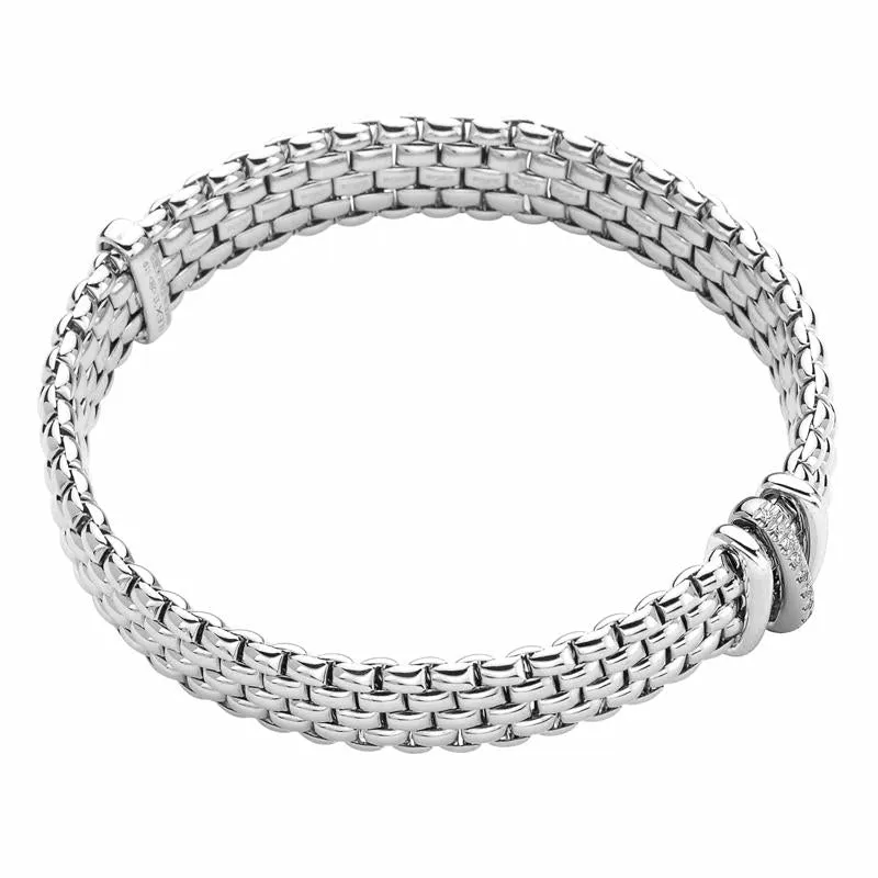 Fope Panorama 18ct White Gold 0.08ct Diamond Rondelle Bracelet