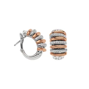 Fope Panorama 18ct White Rose Gold 0.46ct Diamond Hoop Earrings