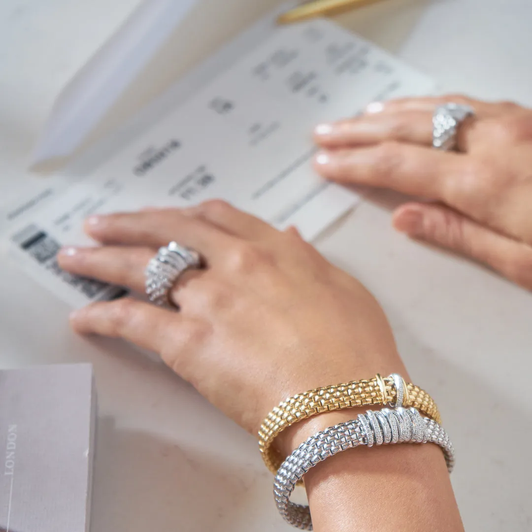 Fope Panorama 18ct Yellow Gold 0.08ct Diamond Mixed Rondelle Bracelet