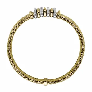 Fope Panorama 18ct Yellow Gold 0.30ct Diamond Mixed Rondelle Bracelet