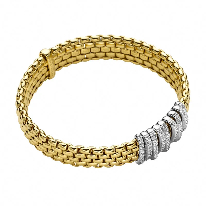 Fope Panorama 18ct Yellow Gold 0.68ct Diamond Rondelle Bracelet